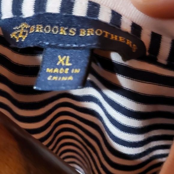 Brooks Brothes Striped V-Neck Pink & Blue Short Sleeve Women's Shirt Size XL - Picture 4 of 5
